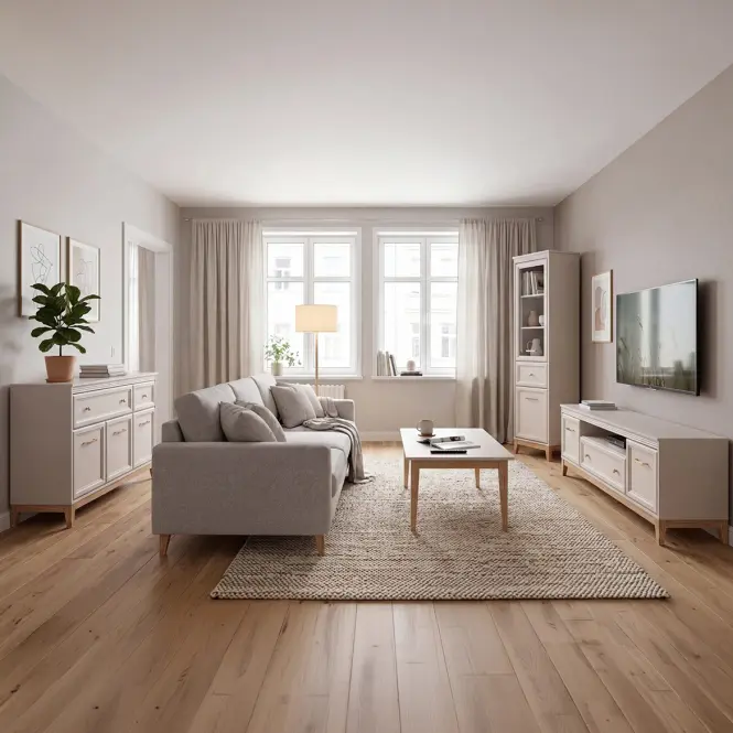 Komoda Windsor 3W 135 kašmír/dub přírodní