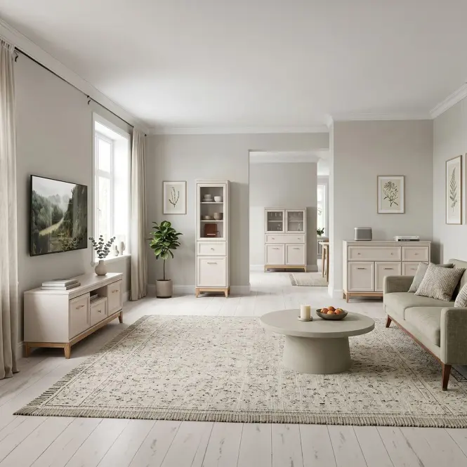 Komoda Windsor 3W 135 kašmír/dub přírodní