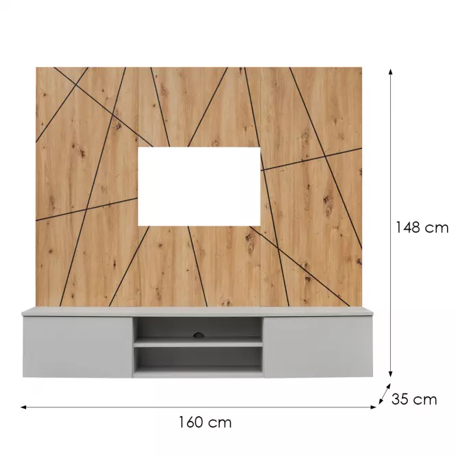 Obývací stěna XARI PGAS XR G2 perla gray/artisan