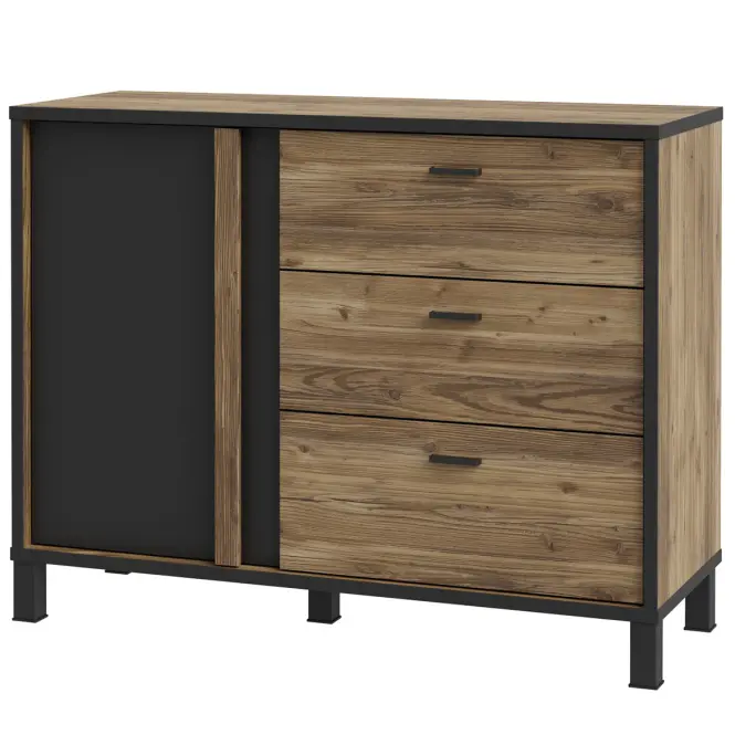 Komoda Haruki HYTK221 alpský smrk/černý