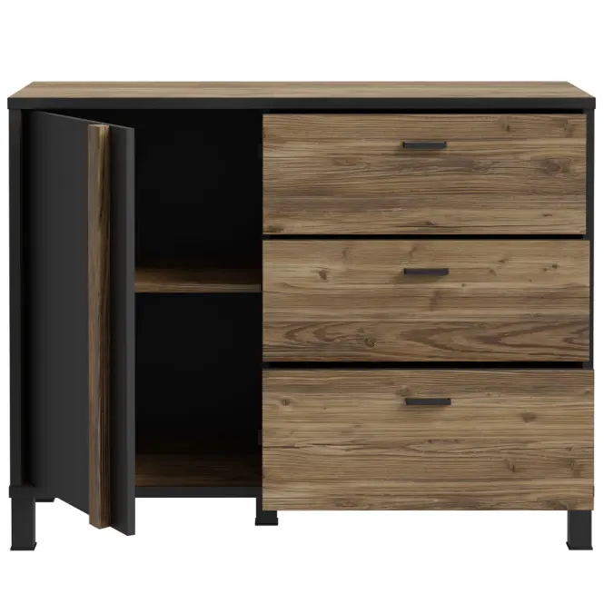 Komoda Haruki HYTK221 alpský smrk/černý