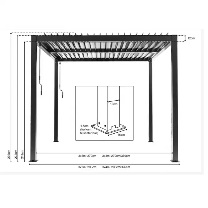 Pergola Luxe 4x4 m +Led