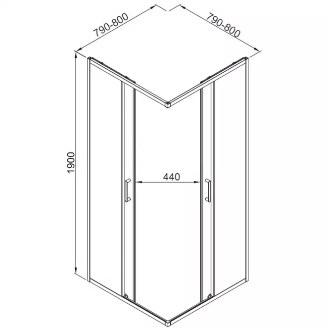 Sprchový kout Rio 80x80x190 black