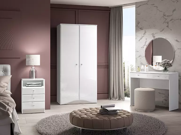 Skříň Glamour 08 bílá lesk