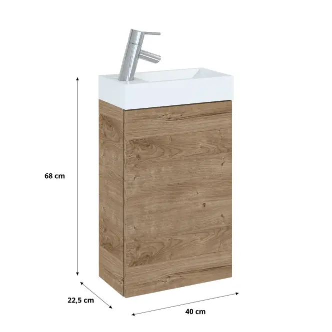 Skříňka s umyvadlem Small 40 dub canela,2