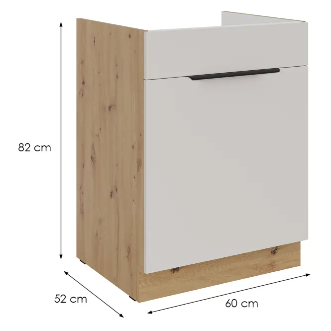 Kuchyňská skříňka Solea cashmere/artisan 60ZL 1S BB,2