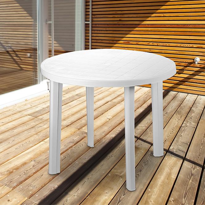 Plastový stůl TONDO, bílý 