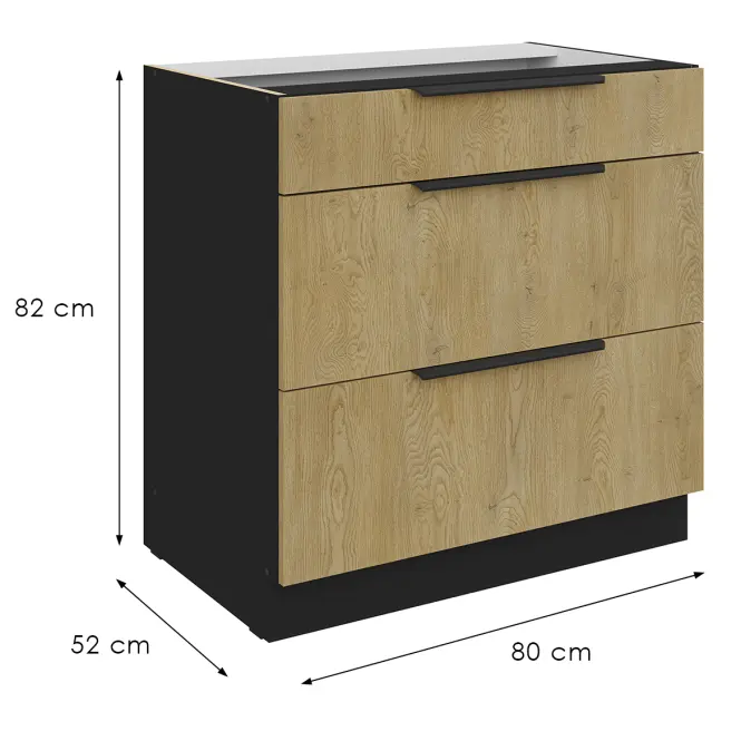 Kuchyňská skříňka Cremona Bl 80d 3s Bb,3
