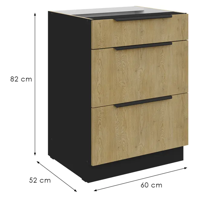 Kuchyňská skříňka Cremona Bl 60d 3s Bb,3
