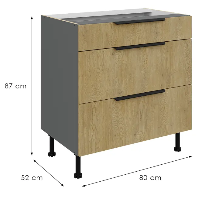 Kuchyňská skříňka Cremona Ant 80d 3s Bb,3