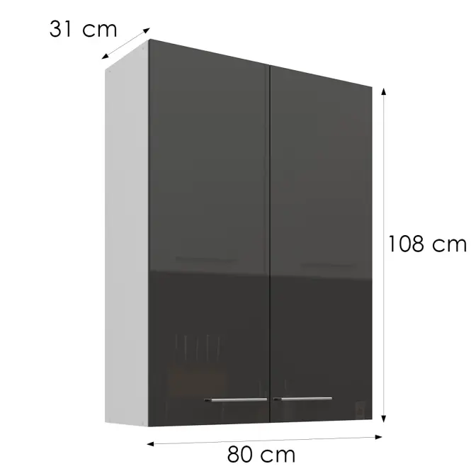 Kuchyňská skříňka Lara šedá 80G-108 2F,3