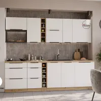 Kuchyňská linka Aria WH/AR 255 cm bez kuchyňské desky