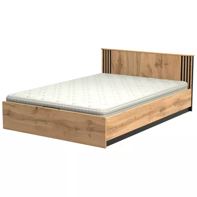 Postel Lamelo LA30 140x200 dub wotan/černý mat