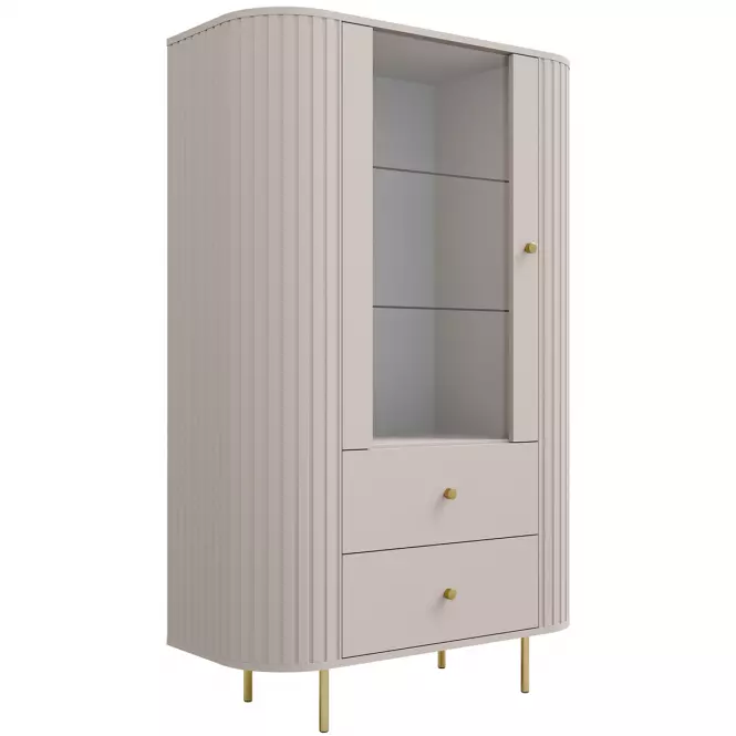Vitrína Ovalio 112 1F 2S pískově béžová,3