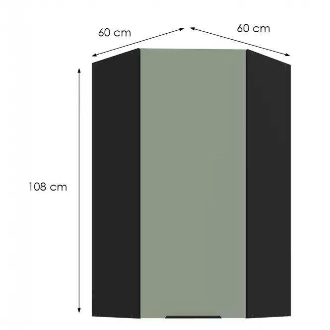 Kuchyňská skříňka Aria SA/BL Anti Fingerprint 60x60 Gn-108 1f (45°),2