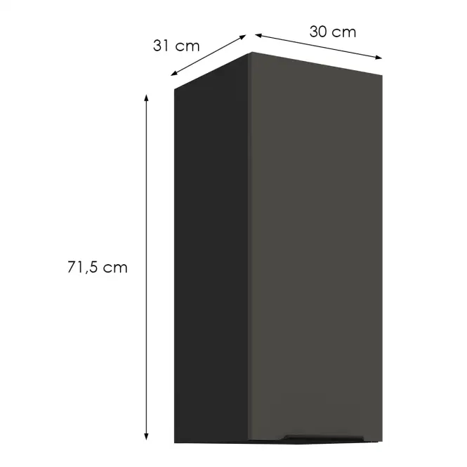 Kuchyňská skříňka Aria GR/BL Anti Fingerprint 30g-72 1f,2