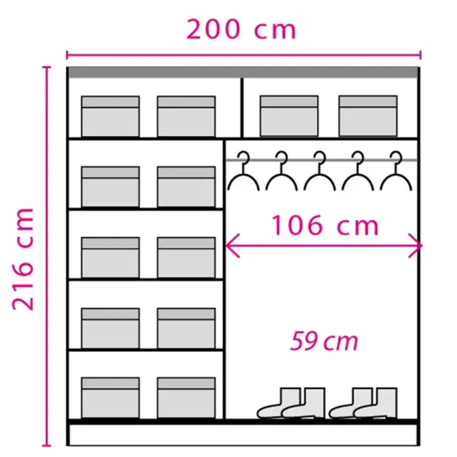 Šatní skříň Effect 200 columbia
