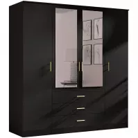 Šatní skříň 4D černá