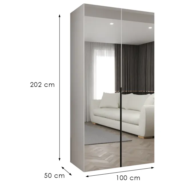 Šatní skříň Alicante III 100 bílá/černá