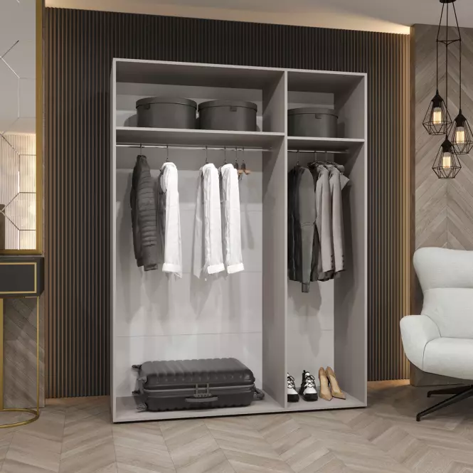 Šatní skříň Marbella I 150 kašmír/stříbrná