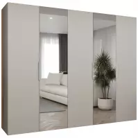 Šatní skříň Marbella II 250 kašmír/stříbrná