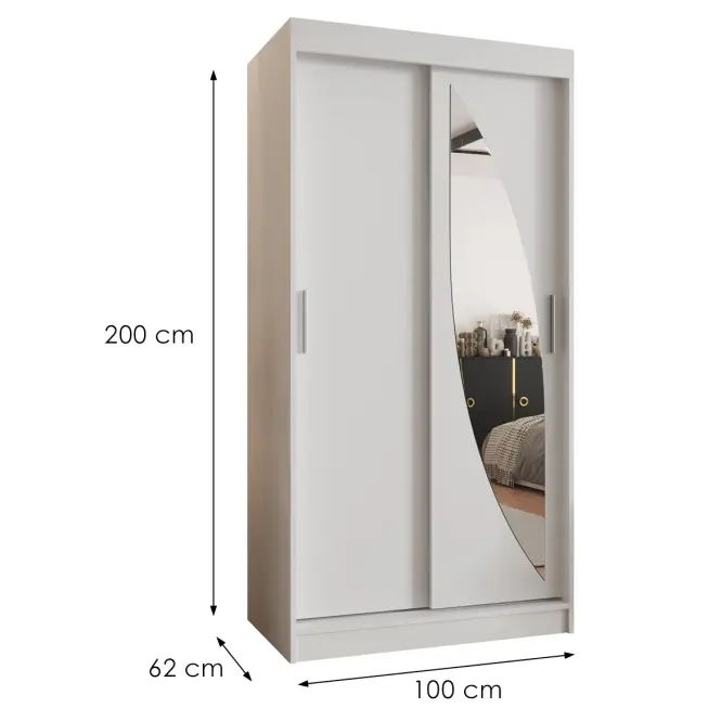 Šatní skříň Milo 100 bílá,2