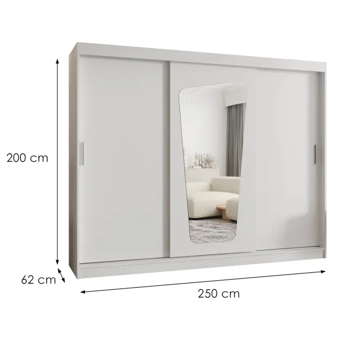 Šatní skříň Moka 250 bílá,2