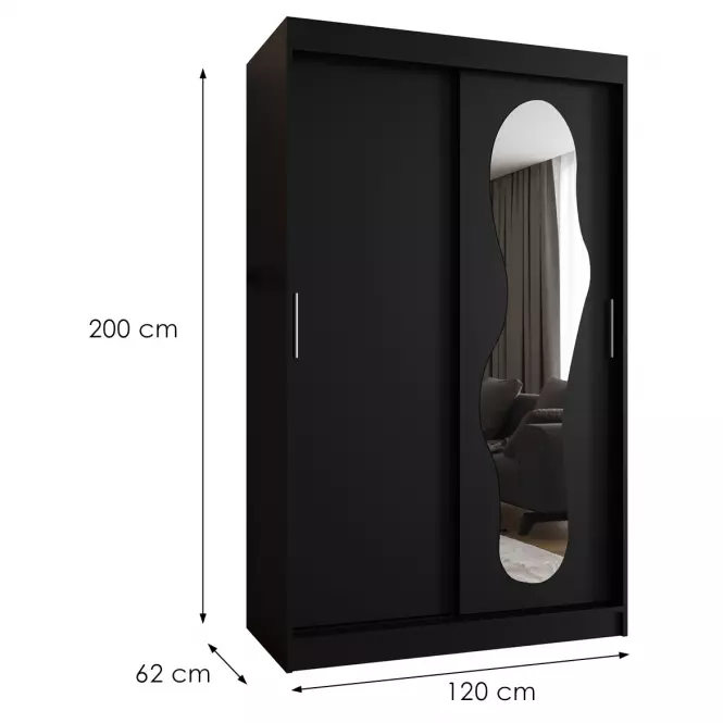Šatní skříň Ultra 120 černá,2