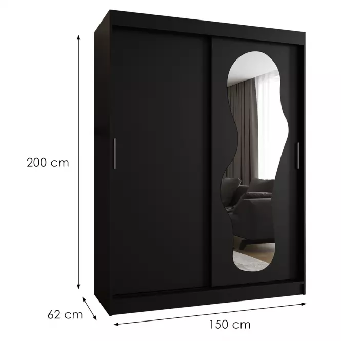 Šatní skříň Ultra 150 černá,2