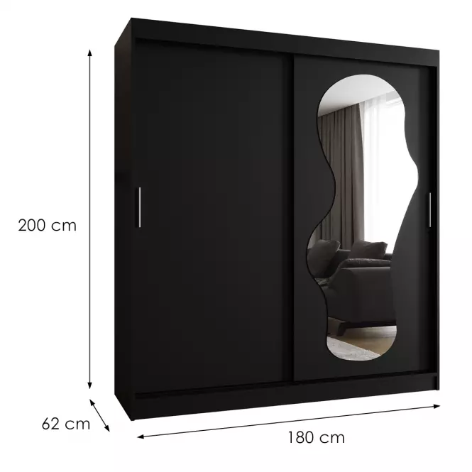 Šatní skříň Ultra 180 černá,2