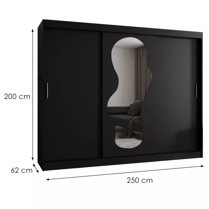 Šatní skříň Ultra 250 černá,2