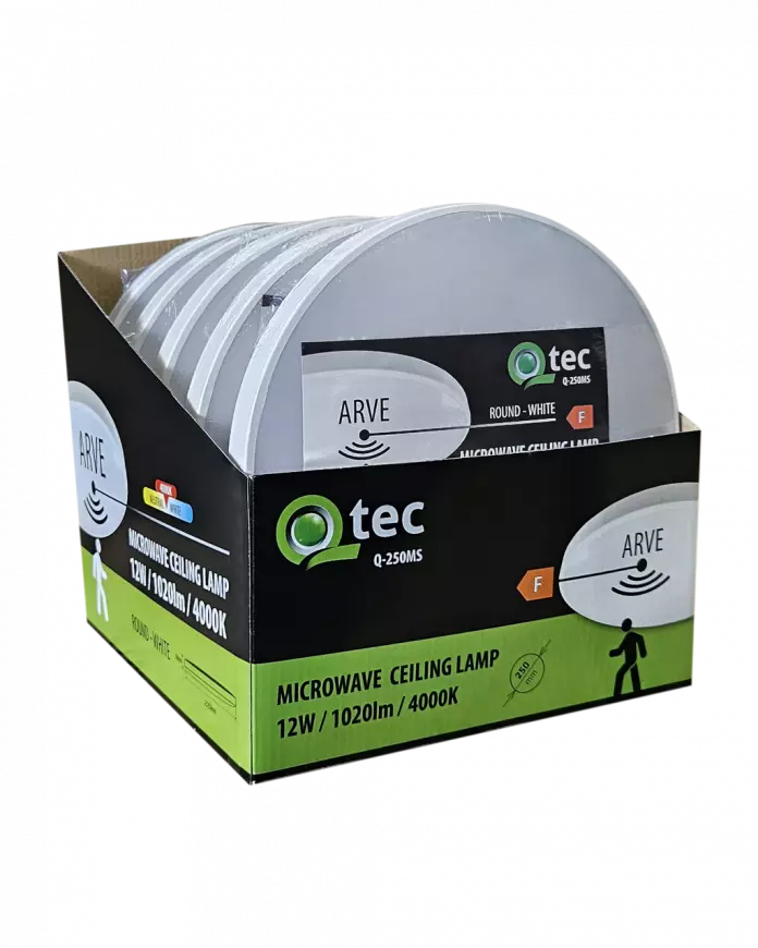 SVÍTIDLO QTEC Q-250MS ARVE 12W 4000KWHITE SENSOR