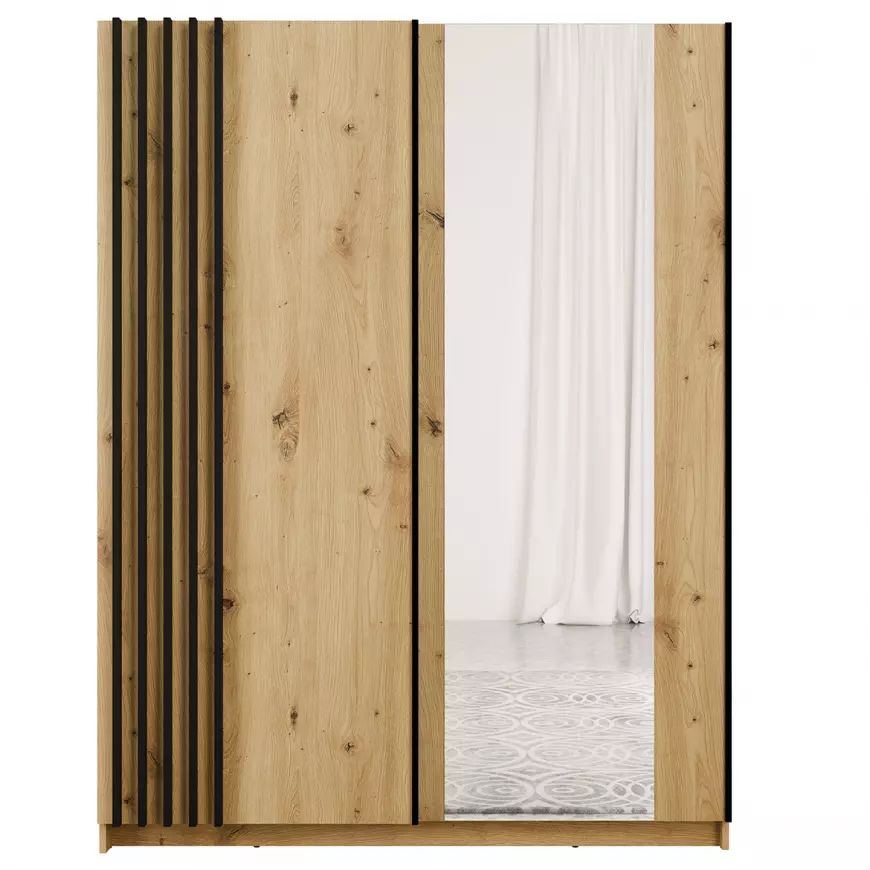 Skříň Bayadero 10 III artisan/černá lamely