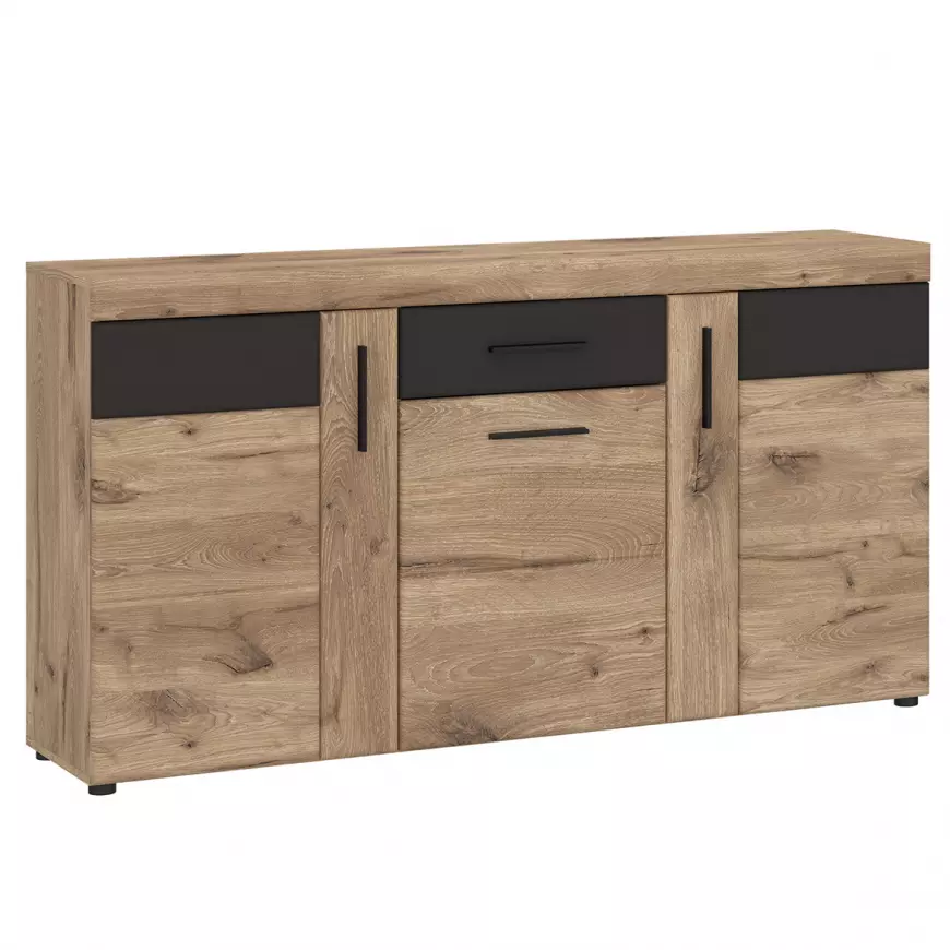 Komoda Grano GRNK01 3D1S dub viking/pvc dub viking/pvc šedý vesmír