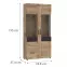 Vitrína Grano GRNV02 2D dub viking/pvc dub viking/pvc šedý vesmír,2