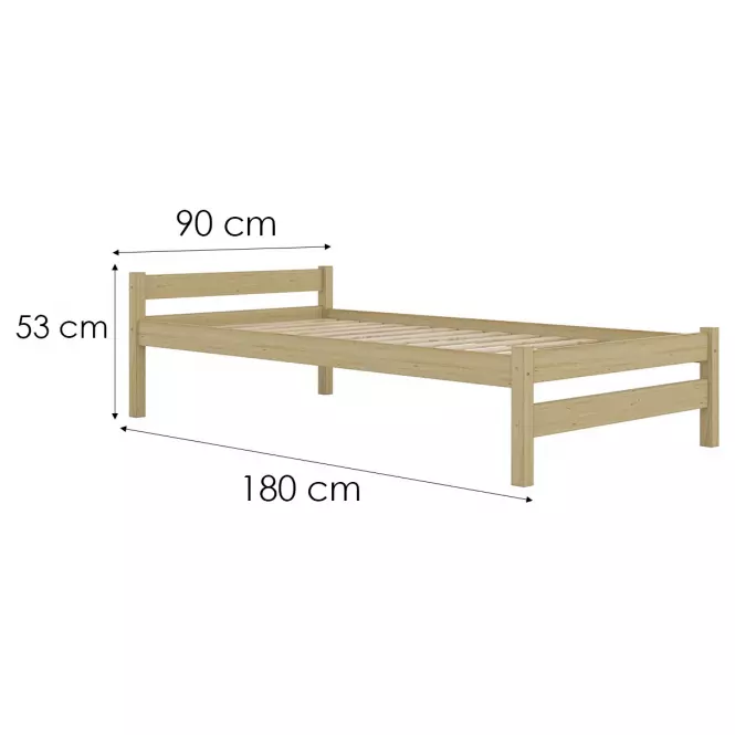 Postel Aleks 90x180 přírodní, nelakovaná