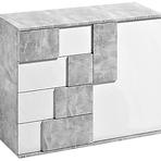 Komoda Elstra I bílá/beton, 87x121