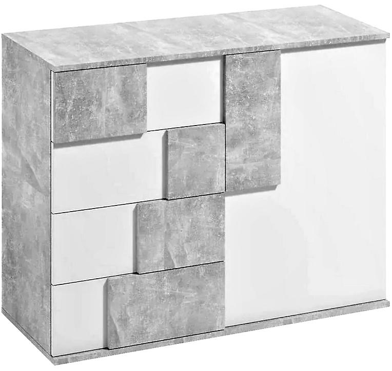 Komoda Elstra I bílá/beton, 87x121