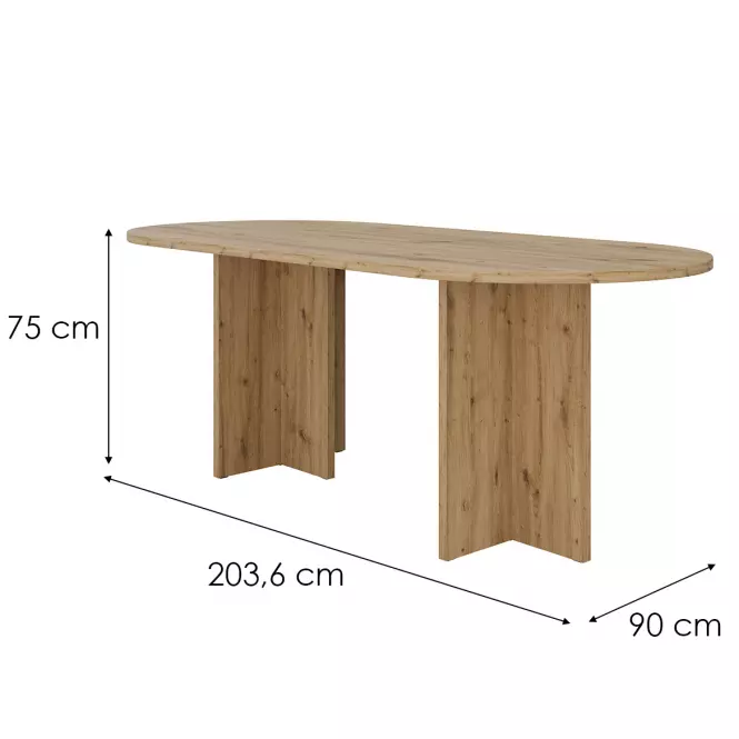 Stůl Loen 204x90 dub artisan