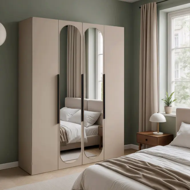 Skříň Malmo 160 hlína + zrcadla,7