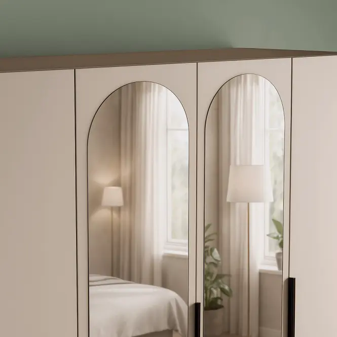 Skříň Malmo 160 hlína + zrcadla,8