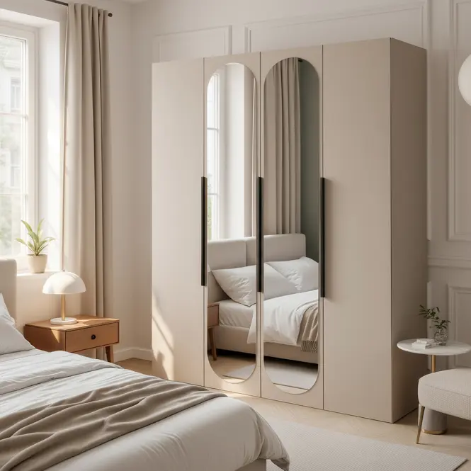 Skříň Malmo 160 hlína + zrcadla,9
