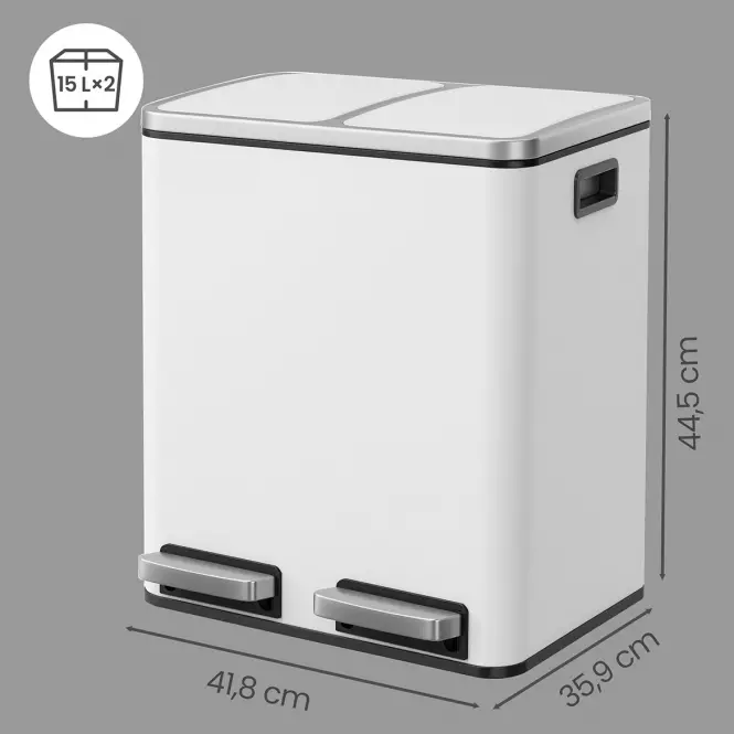 Odpadkový koš ltb030wg01 2x15l white