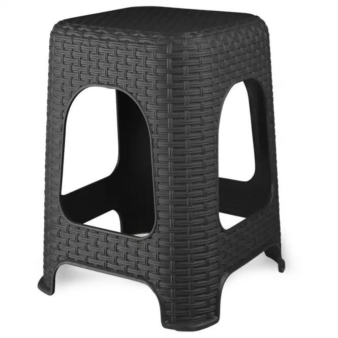 Taburet rattan šedý Bentom