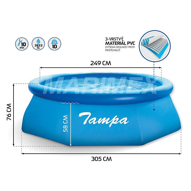 Bazén TAMPA 3.05 x 0.76 m s kartušovou filtrací,7