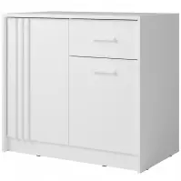 Komoda Canada CY-21 bílý, bílé úchytky