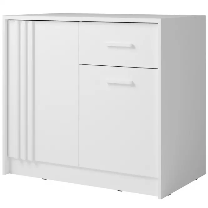 Komoda Canada CY-21 bílý, bílé úchytky