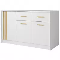Komoda Canada CD-25 bílý, zlaté úchytky