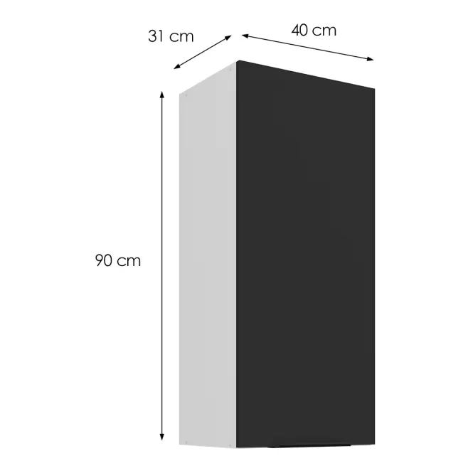 Kuchyňská skříňka Aria-BL/WH anti fingerprint 40G-90 1F,3