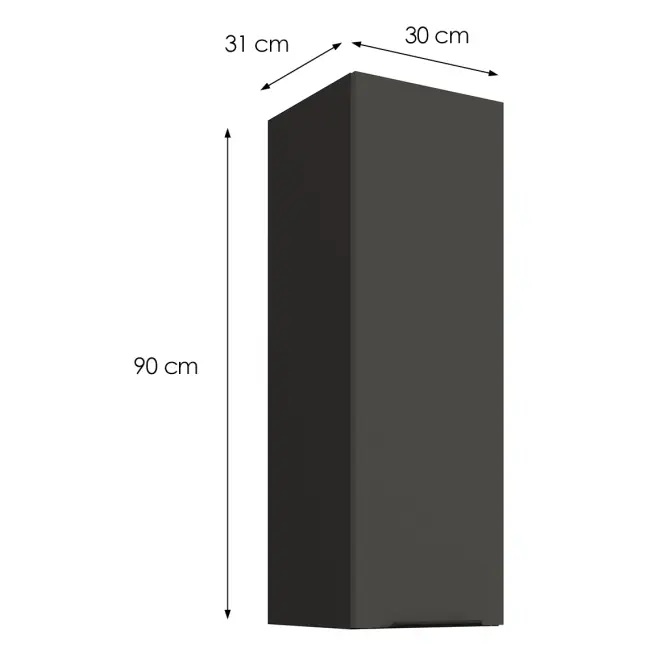 Kuchyňská skříňka Aria-GR/BL anti fingerprint 30G-90 1F,3